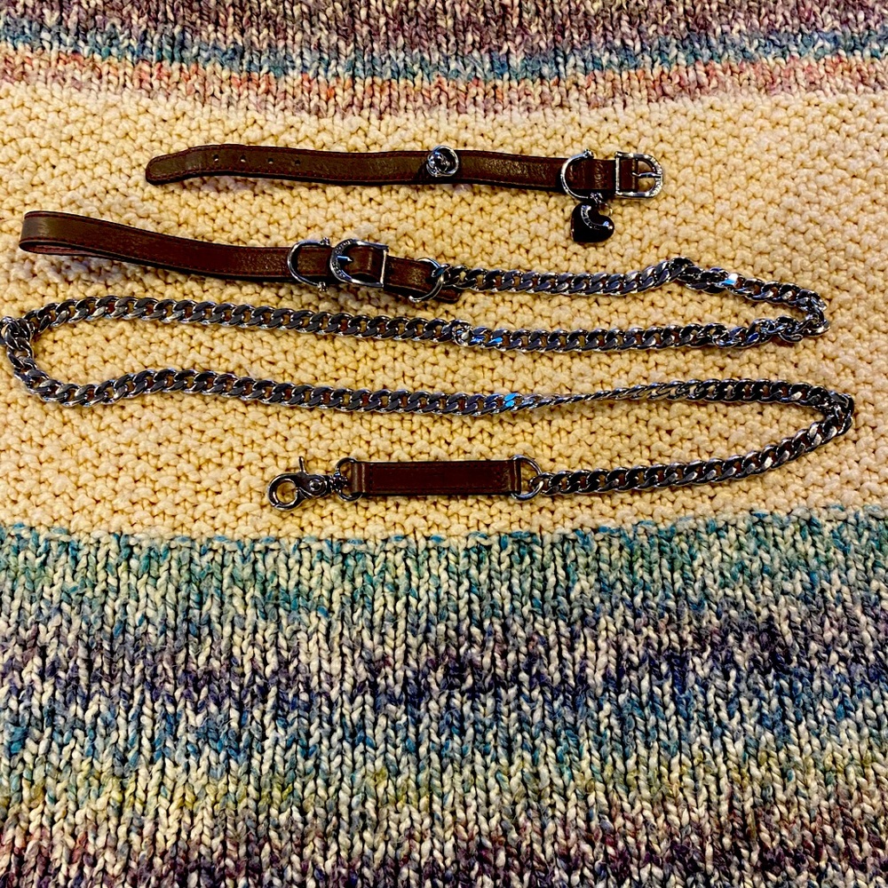 Dog collar and leash light lavender